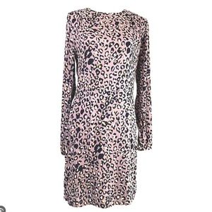 H&M Lavender Leopard print Long-sleeve dress